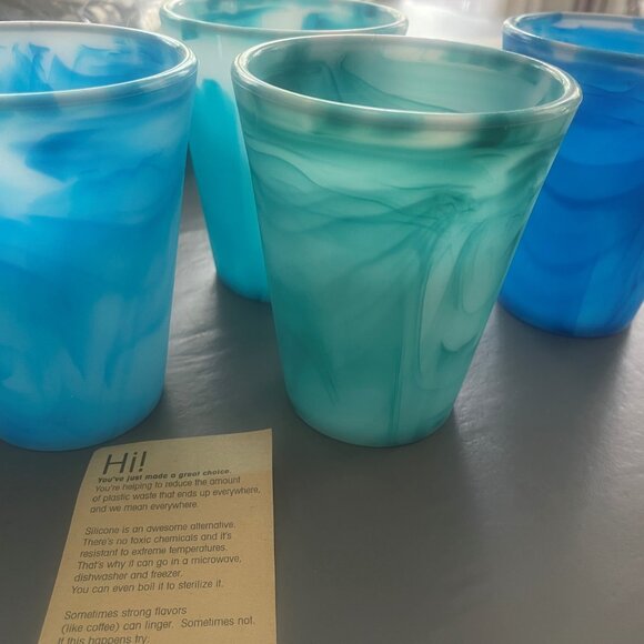 goSili reusable stackable silicone Ocean Cups set of 4 (20 oz.) - Picture 5 of 10